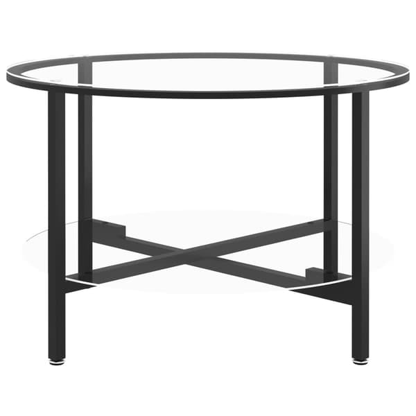 vidaXL tebord sort stel og hærdet glas 70 cm