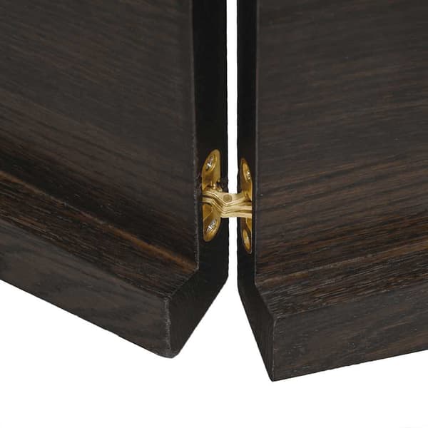 vidaXL hylde mørkebrun 140x50x(2-4) cm egetræsfinish