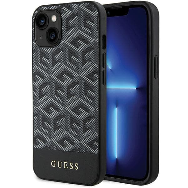 Guess GCube Stripes MagSafe-etui til iPhone 15, sort