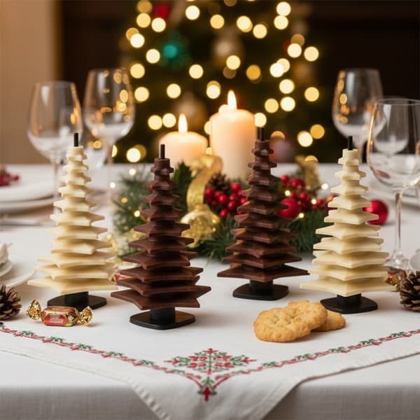 CHOKOLADEFORM SILIKONE JULETRÆ PRALIN ISFORM SÆT 9 DELE
