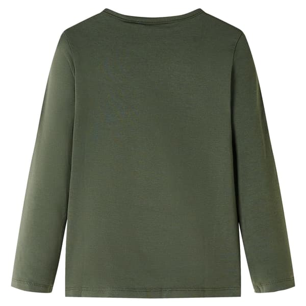 Barn långärmad t-shirt, khaki, 128