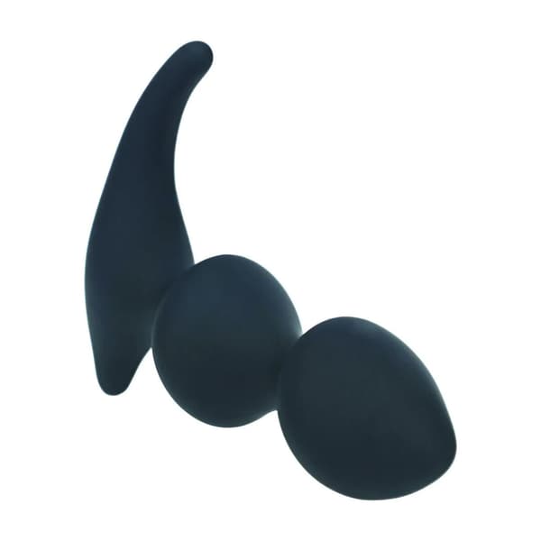 Fuld Dobbelt Ripple Silikone Prostata Massager - Sort