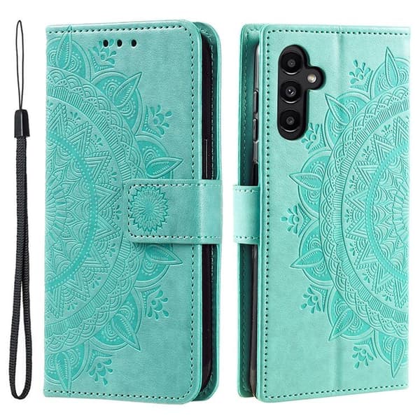 Samsung Galaxy A55 5G Flipfodral, Mandala, Grön