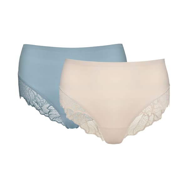 Esotiq PANSY högmidjade trosor 2-pack | Beige, Blå M