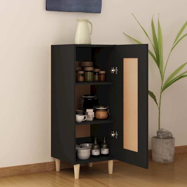 vidaXL skab, sort, 34,5x34x90 cm, træbaseret materiale