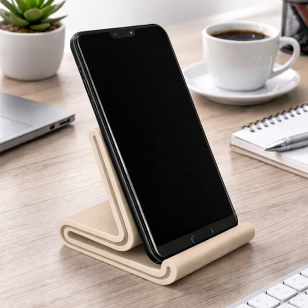 Beige telefonstativ bordsstativ smartphonehållare