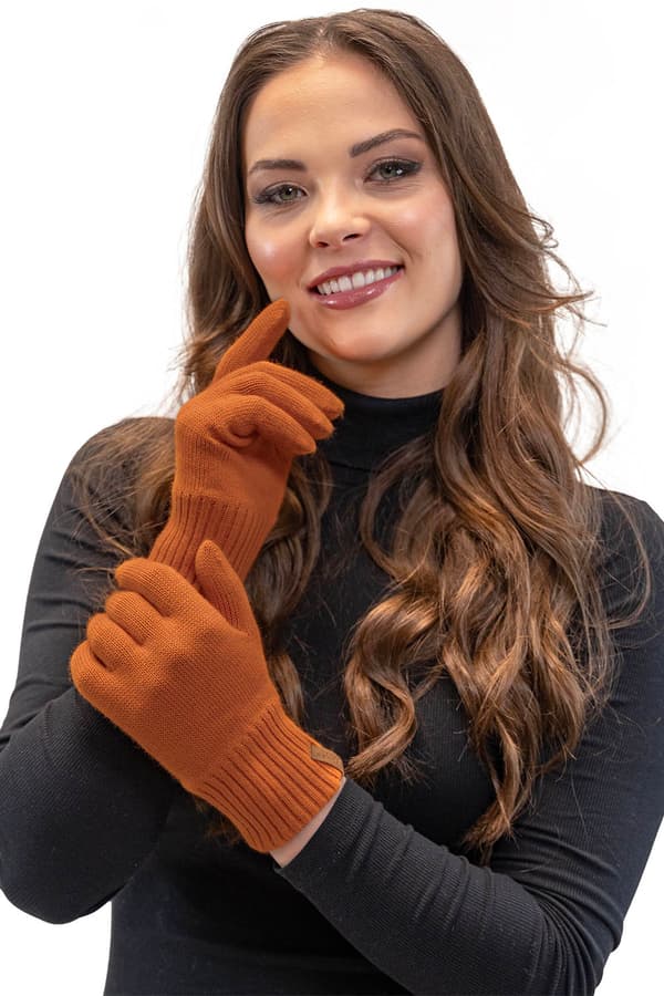 Vivisence 7014R Orangea UNI Stickade Handskar