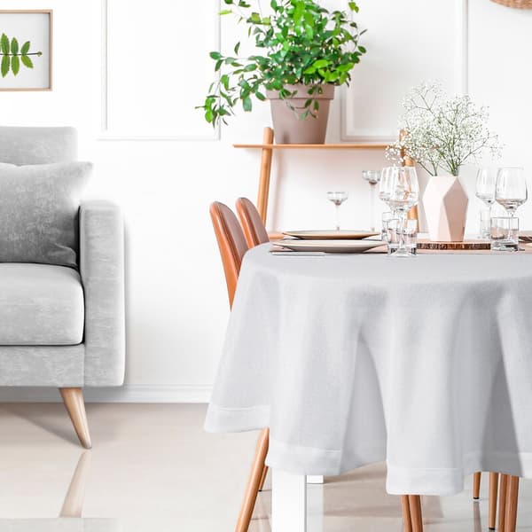 Pyöreä pöytäliina STELLA2 180 cm valkoinen
