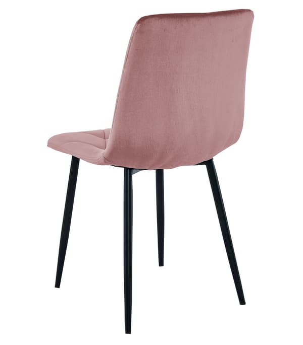 LIBRA stol - pink velour / sorte ben x 4