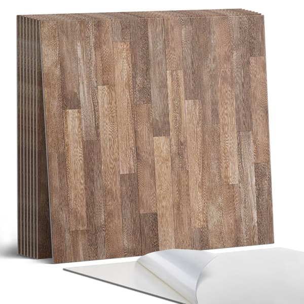 Nem montering Vinylflisesæt gulvbræddemønster 9x30x30 cm