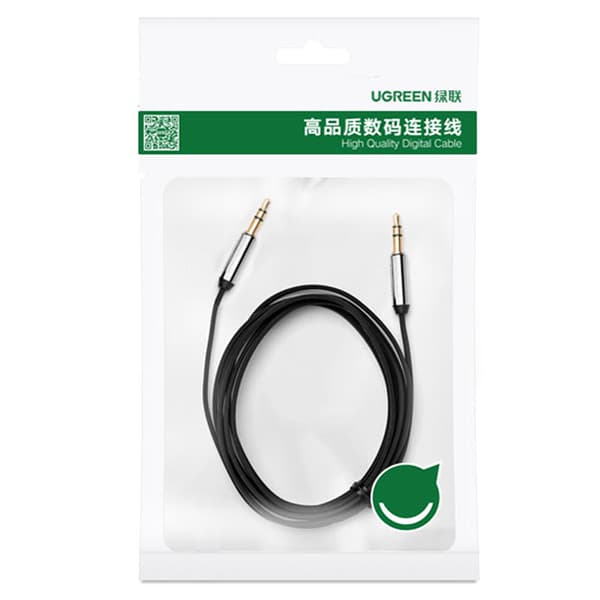 AUX mini-jack lydkabel 3,5 mm 1 m - sort