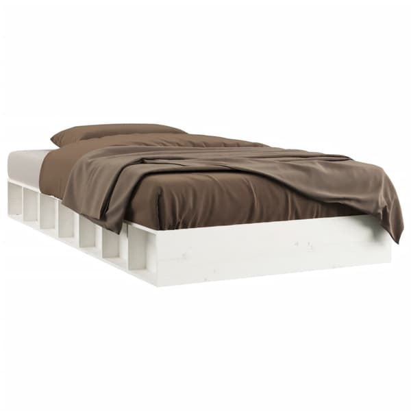 vidaXL Sängram vit 140x190 cm massivt trä