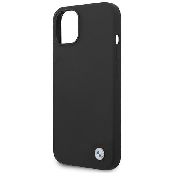 BMW Silikone Metal Logo Cover til iPhone 14, Sort