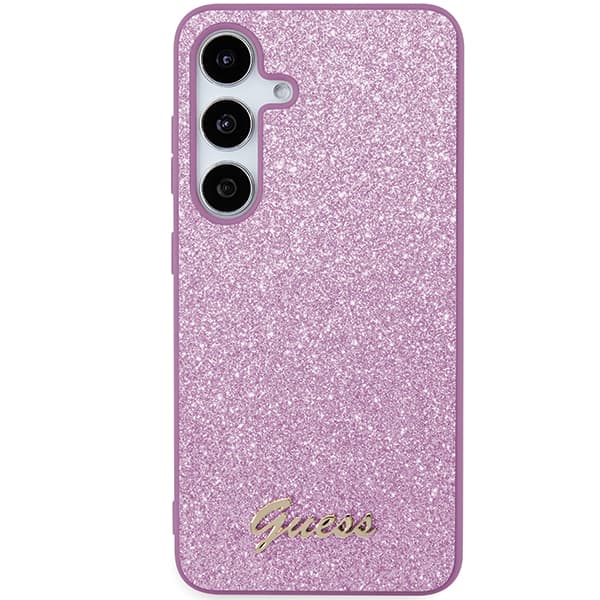 Guess Glitter Script cover til Galaxy S24+, lilla/lilla