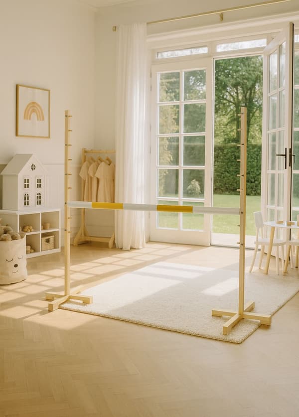 Hoppstängsel för hobbyhäst 120 cm, gul balk