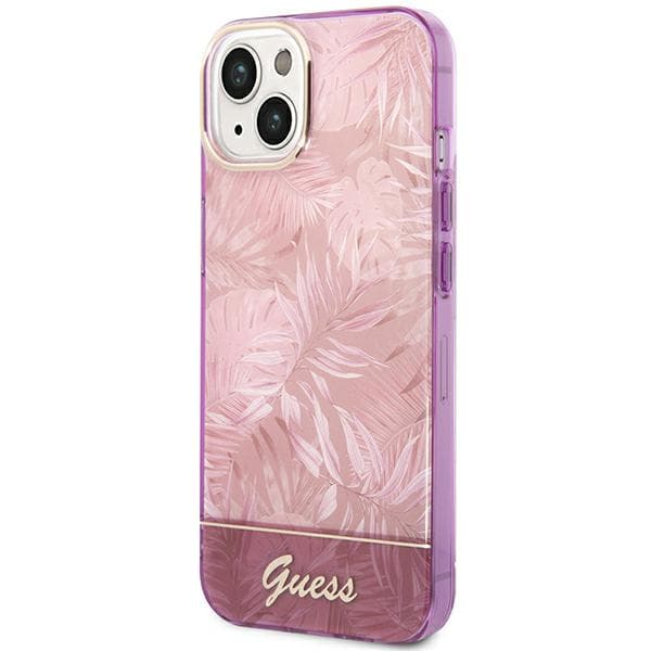 Guess Jungle Collection iPhone 14 Plus-skal, rosa