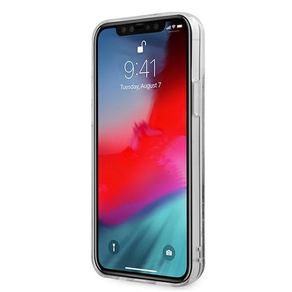 Guess 4G Big Liquid Glitter cover til iPhone 12 Pro Max, sølv/sølv