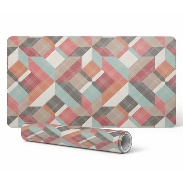 Slidstærk lege-tæppe geometrisk retrodesign 100x50 cm