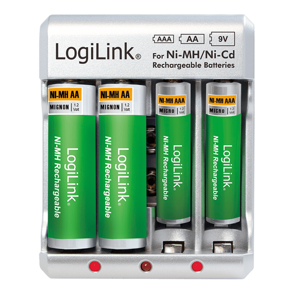 Oplader til AA/AAA/9V Ni-MH/Ni-Cd batterier, Logilink