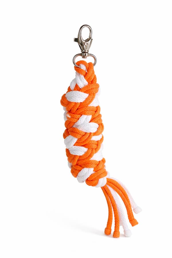 Käpphästkoppel flätat rep - neonorange/vit