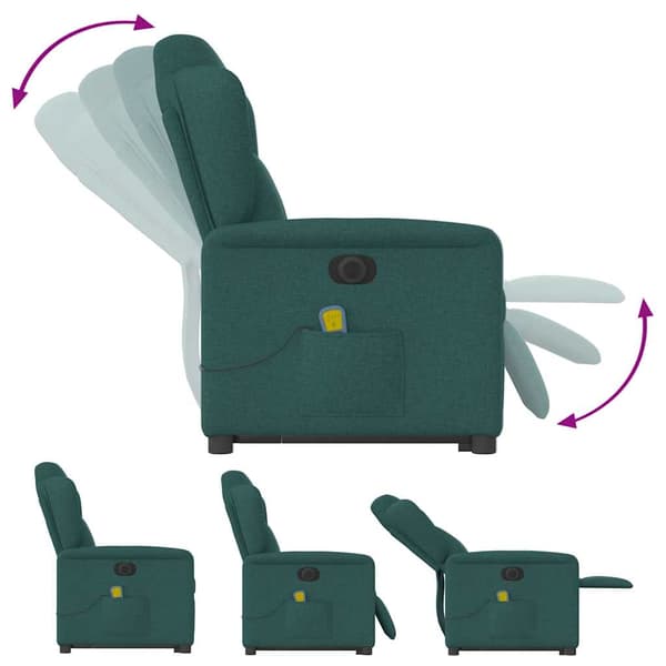 vidaXL Elektrisk lyftande massagefåtölj grön