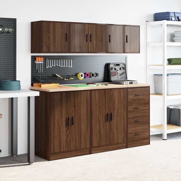 vidaXL garagevægskabe 2 stk. limet træ brunt egetræ