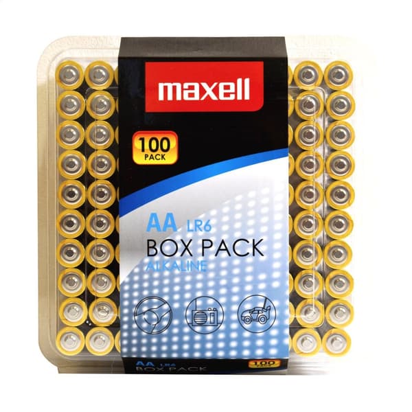 MAXELL ALKALINBATTERI LR06/AA ÆSKE*100 790409.01.CN