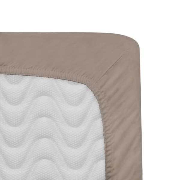 Bomuldslagner 90x200 glat satin, mørk beige