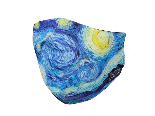 Beskyttelsesmaske - V. van Gogh, Stjernenat (sort elastik) (CARMANI)