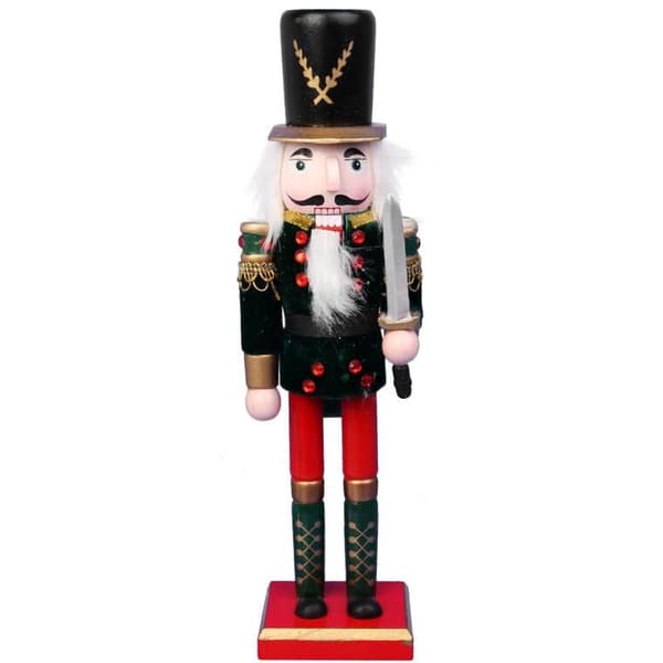 Sort nøddeknæk - Julepynt figur, 30 cm