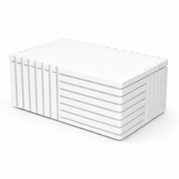 Hvid rillet organizer-boks med låg til småting til kontoret