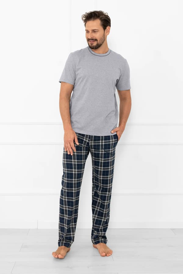 Miesten pyjamat, lyhythihaiset, pitkät housut, Andreas M