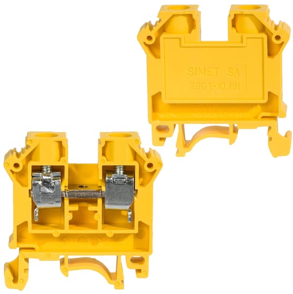 Gevindskinneforbindelse 10mm2 57A til TS32 TS35 skinne, gul SIMET