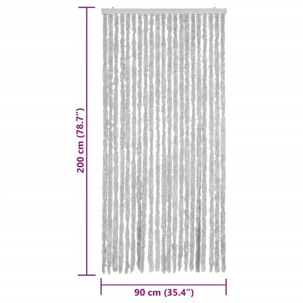 vidaXL Flugnät, Grå, 90x200 cm, Chenille