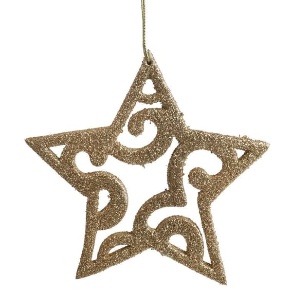 DEKORATIVT VEDHÆNG MED ÅBEN GLITTERSTJERNE 11 CM