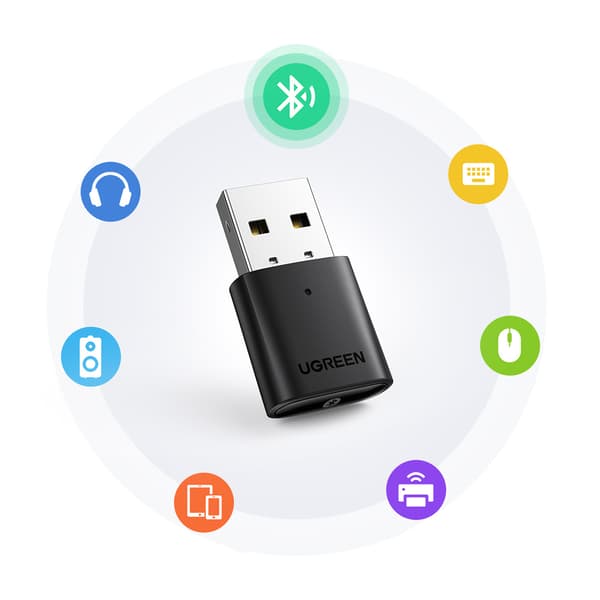 Bluetooth 5.0 USB-A -lähetin-vastaanotinsovitin musta