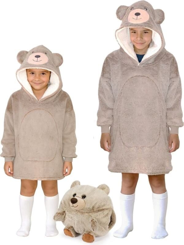 Oversized tæppe sweatshirt til børn Teddy Bear Cozy Noxxiez CH328
