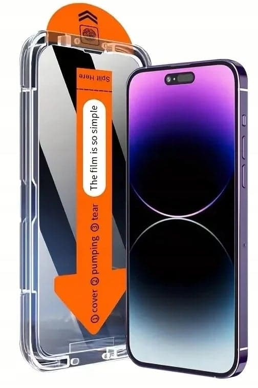 Härdat glas för iPhone 15 Pro Max med positioneringsram