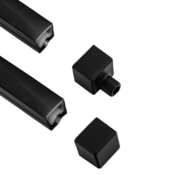 Fleksibel LED silikoneprofil sort 16x16mm