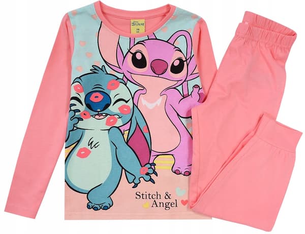 LILO-PYJAMAS I BOMULLSMÖRGÅS FÖR FLICKOR, rosa 98 D051Ś