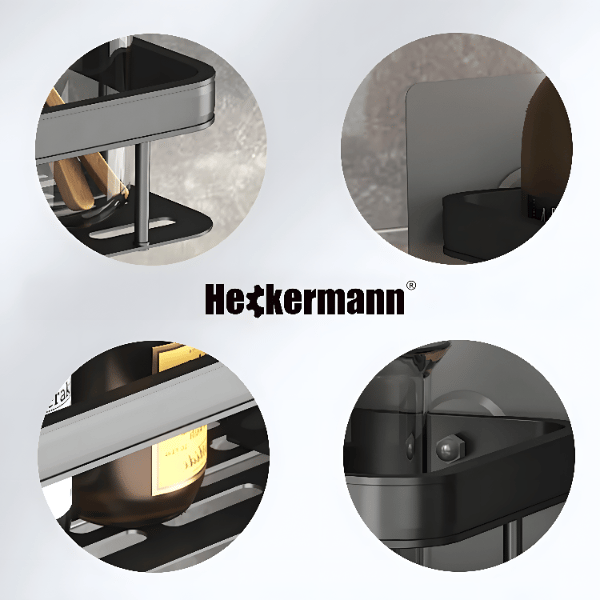 Heckermann Sort Badeværelseshylde 30cm
