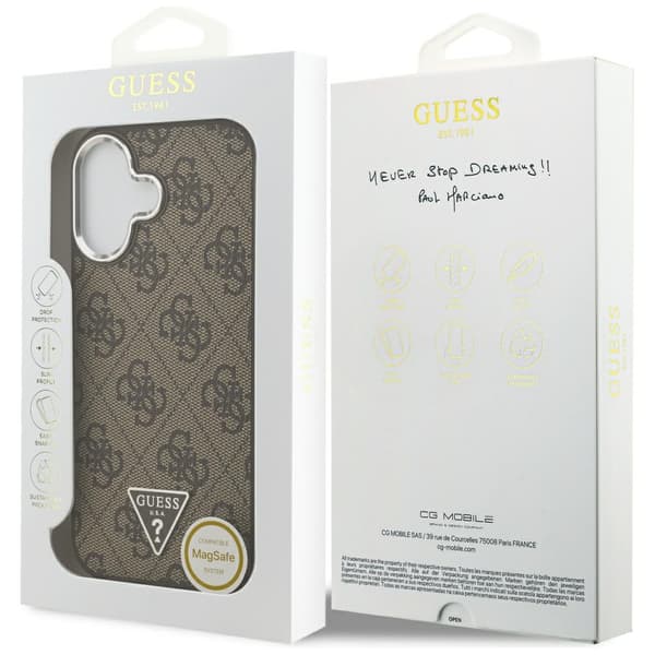 Guess 4G Triangle Logo MagSafe-etui til iPhone 17 brun sølv