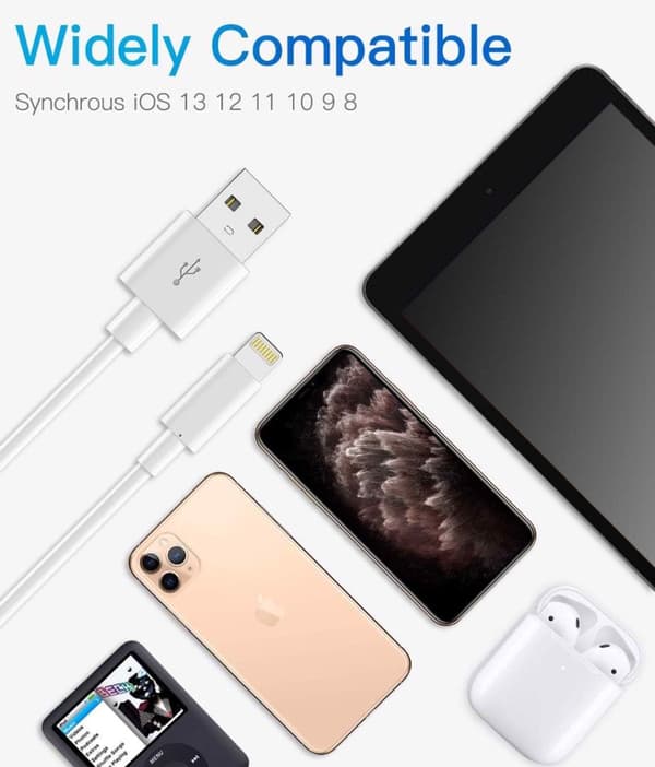Lightning-laturikaapeli Applelle 2m 3 kpl