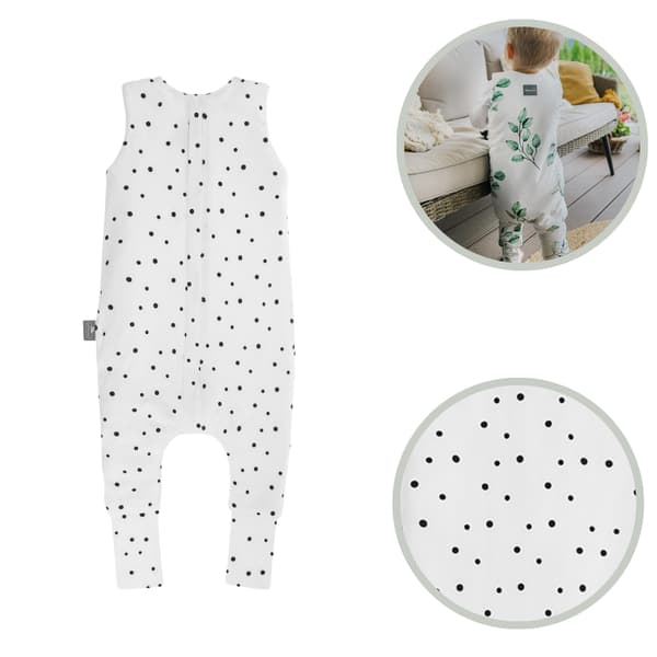Sovsäck med ben S (1-2 år) Black_Dots