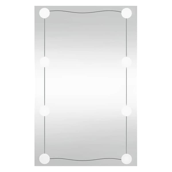 vidaXL Väggspegel med LED, 50x80 cm, Glas, Rektangulär