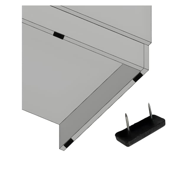 Dobbelt møbelglider 35x15x5 møbelfod, hamret ind, sort, 100 stk.