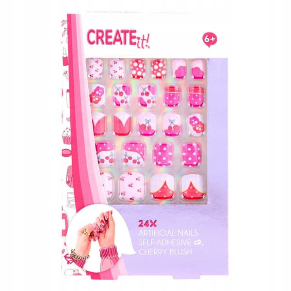 Självhäftande konstnaglar för barn 24 st Create IT!
