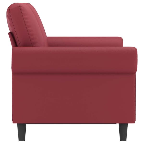 vidaXL 2-sitssoffa vinröd 120 cm konstläder