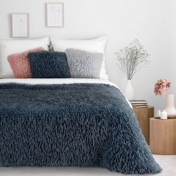 ADORE pels tæppe 130x170 marineblå