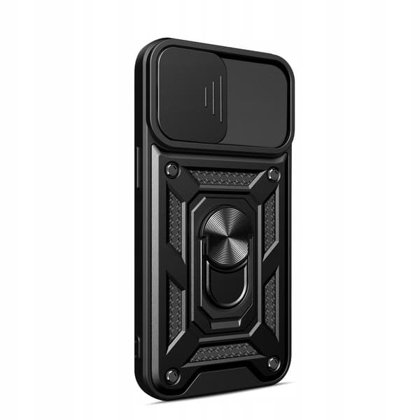 Etui til iPhone 15 Plus ARMOR SLIDE RING BACK + 9H Glas